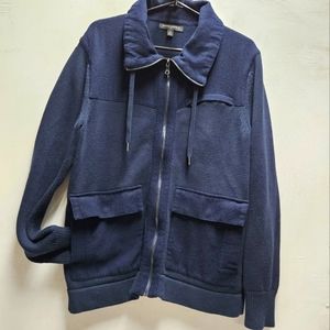 Banana Republic navy blue wool blend cardigan sweater style jacket mens medium